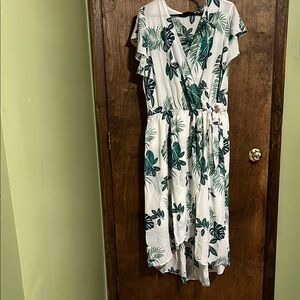 Scone Tropical Leaf Print Wrap Dress